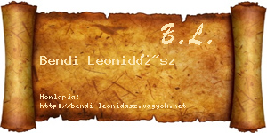 Bendi Leonidász névjegykártya